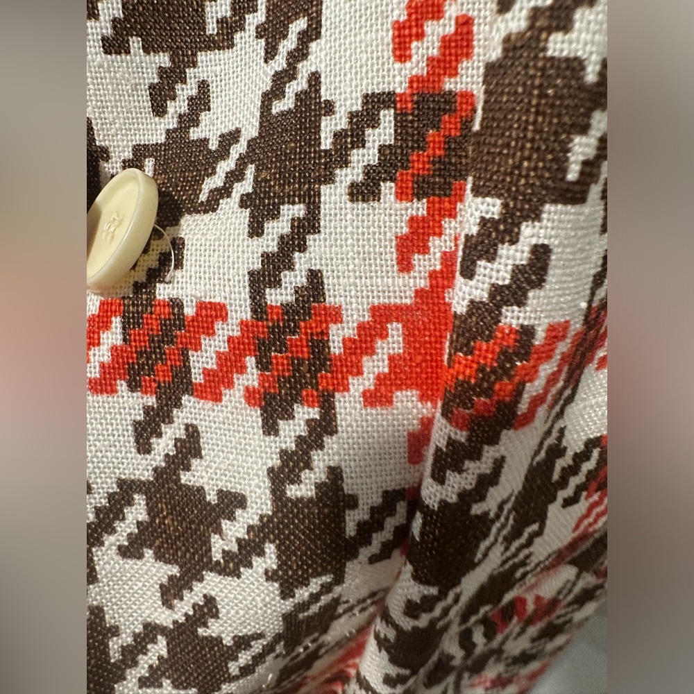 Leslie Faye Linen Houndstooth Button Up Dress - image 5